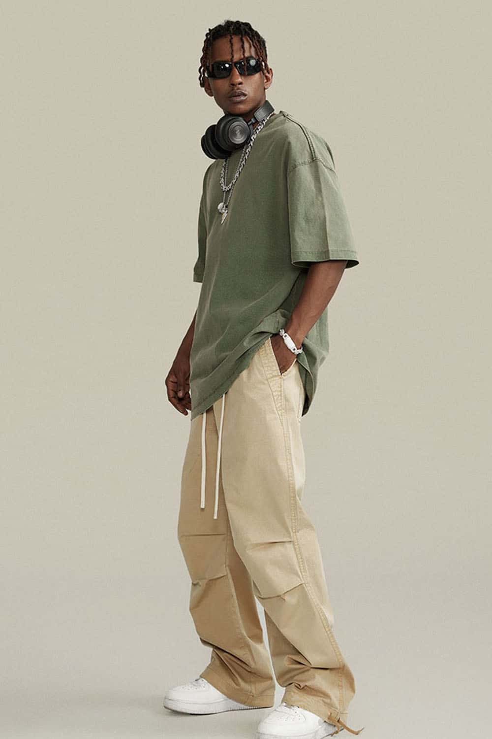 Unisex 270g Pure Cotton Washed Vintage Loose T-Shirt