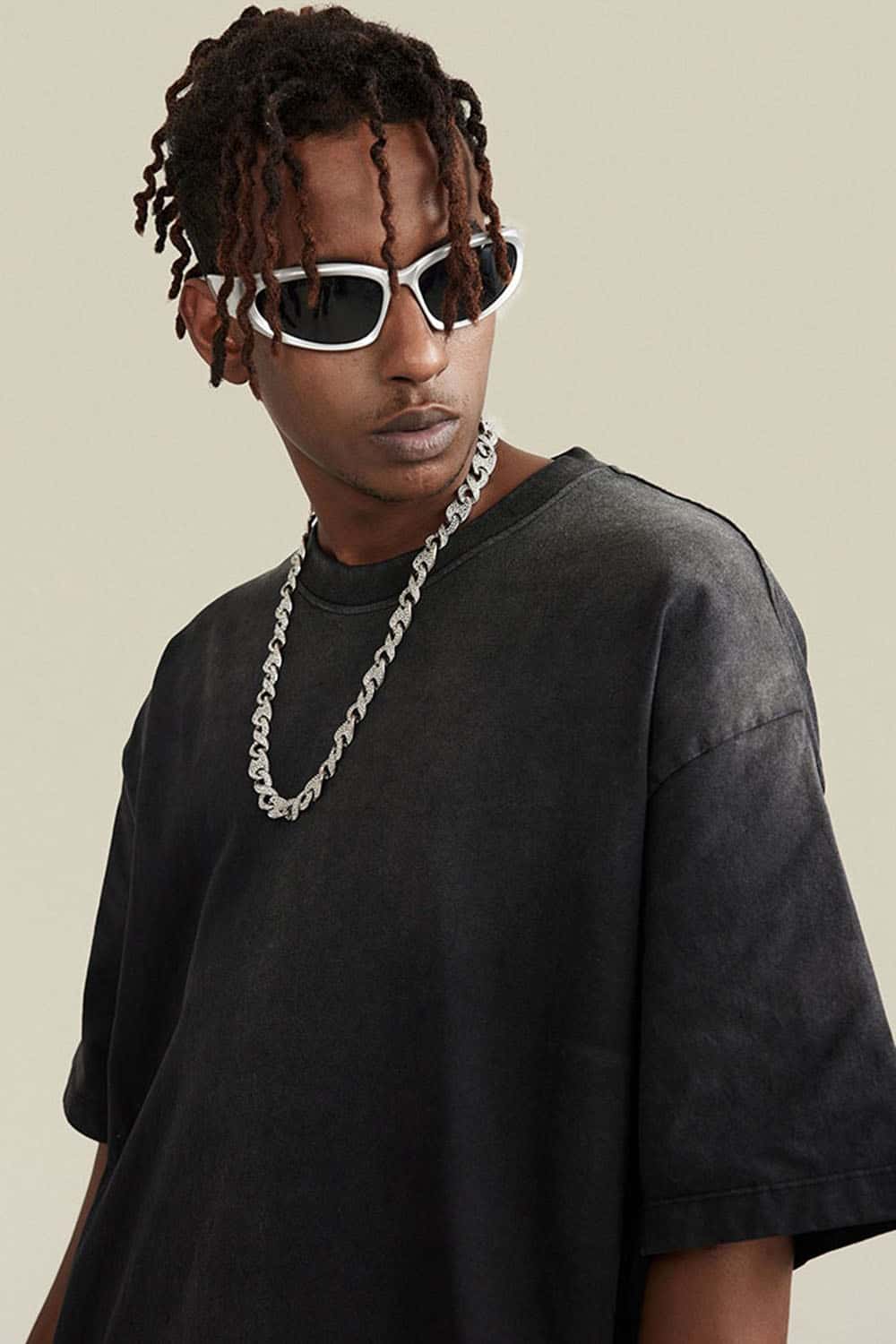 Streetwear Loose Gradient Cotton Crew Neck Washed Short Sleeve T-Shirt