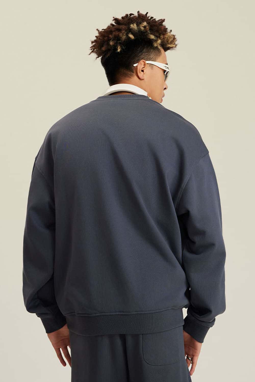 Women's Solid Heavyweight 440g Terry Loose Fit Crew Neck Sweatshirt
