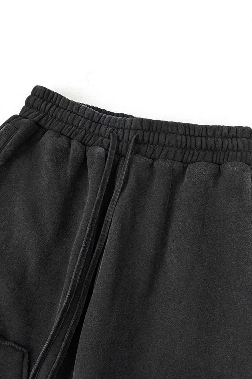 Loose Casual Straight-Leg Fleece-Lined Knit Joggers with Vintage Wash