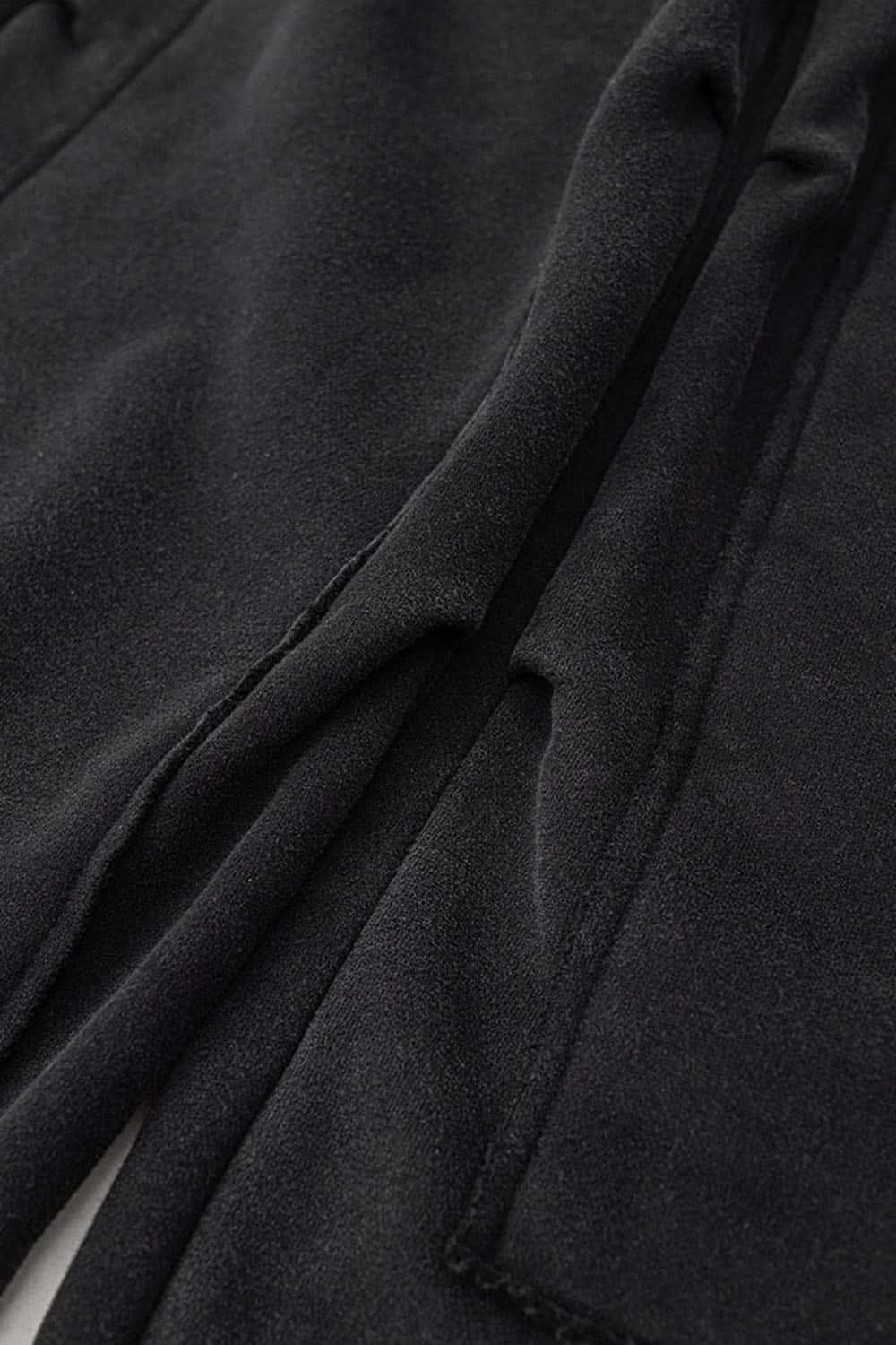 Loose Casual Straight-Leg Fleece-Lined Knit Joggers with Vintage Wash