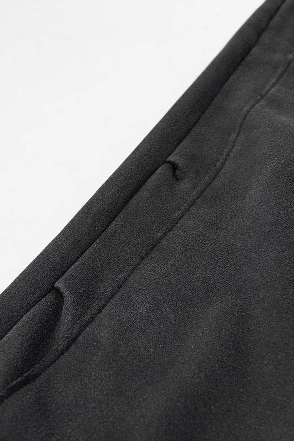 Loose Casual Straight-Leg Fleece-Lined Knit Joggers with Vintage Wash