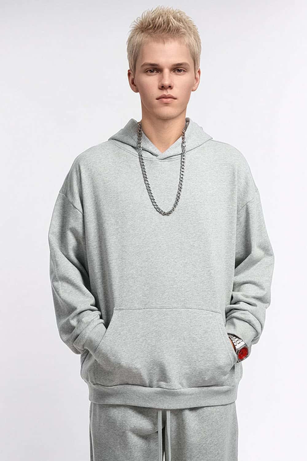 Classic Solid Color Pullover Hoodie