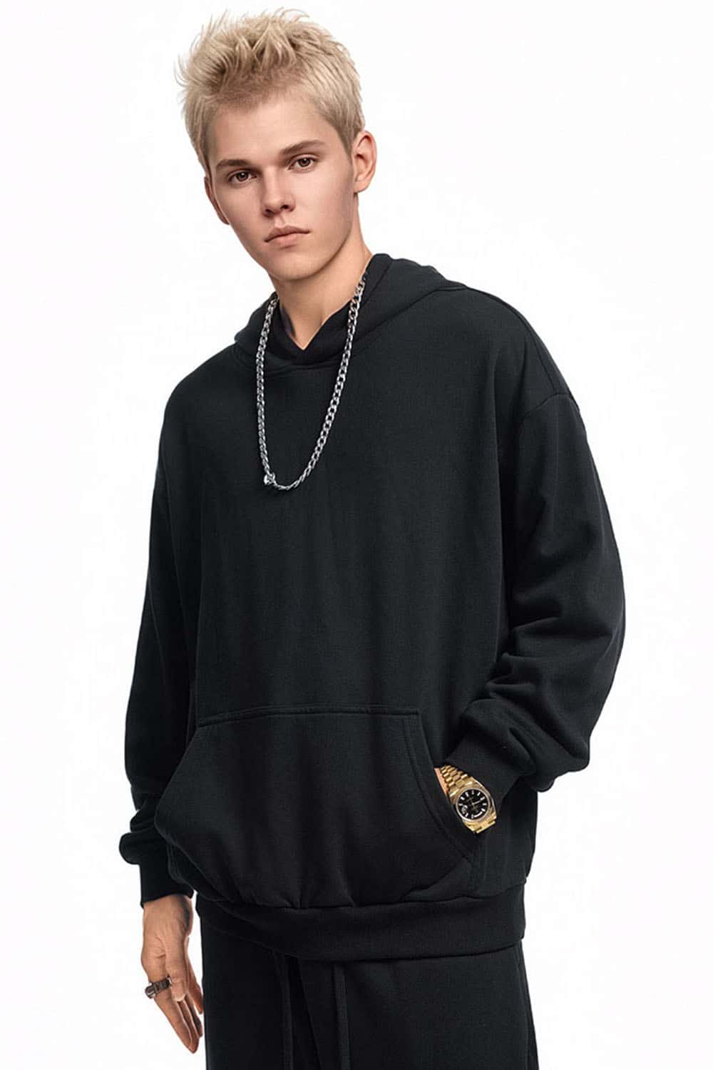 Classic Solid Color Pullover Hoodie