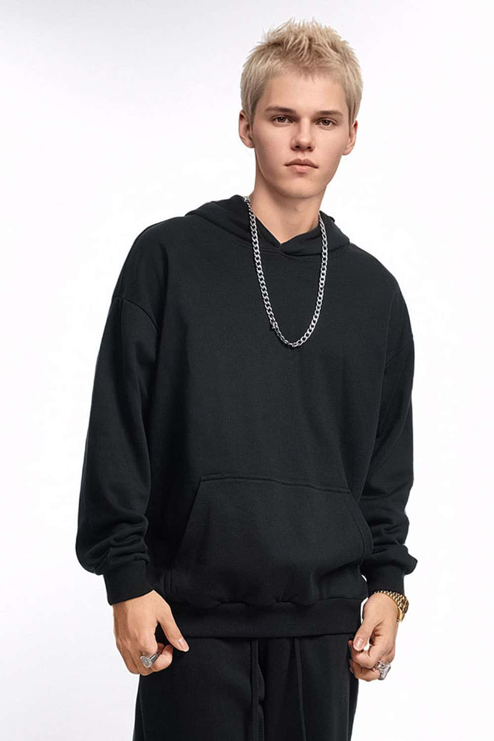 Classic Solid Color Pullover Hoodie