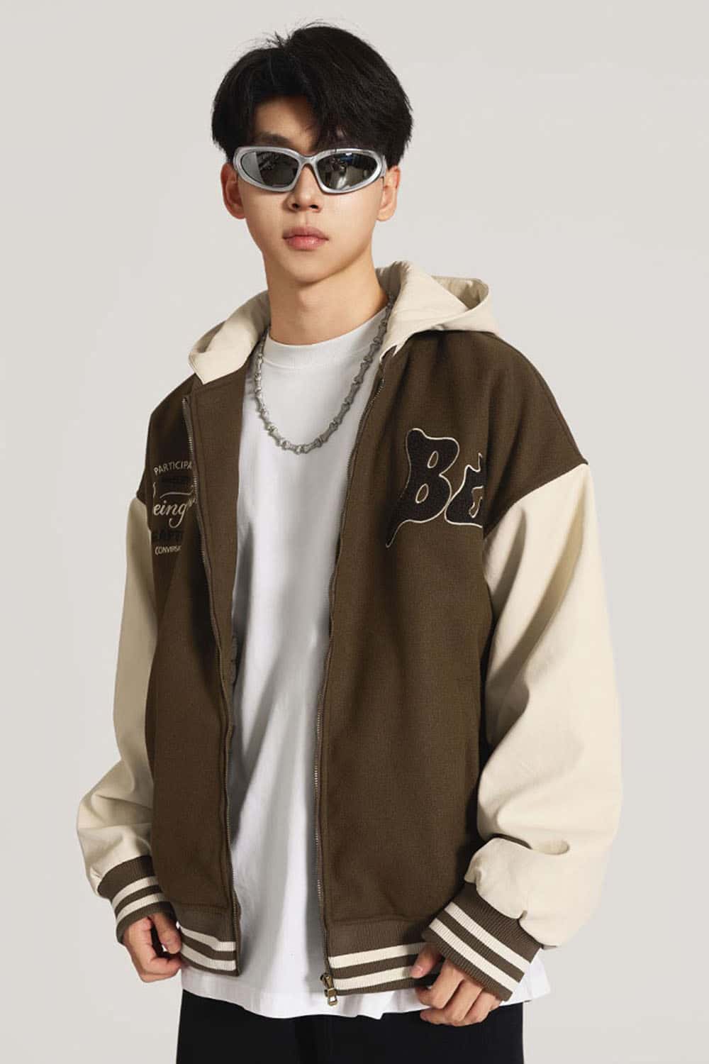 Heavyweight Towel Embroidery Letter Varsity Jacket