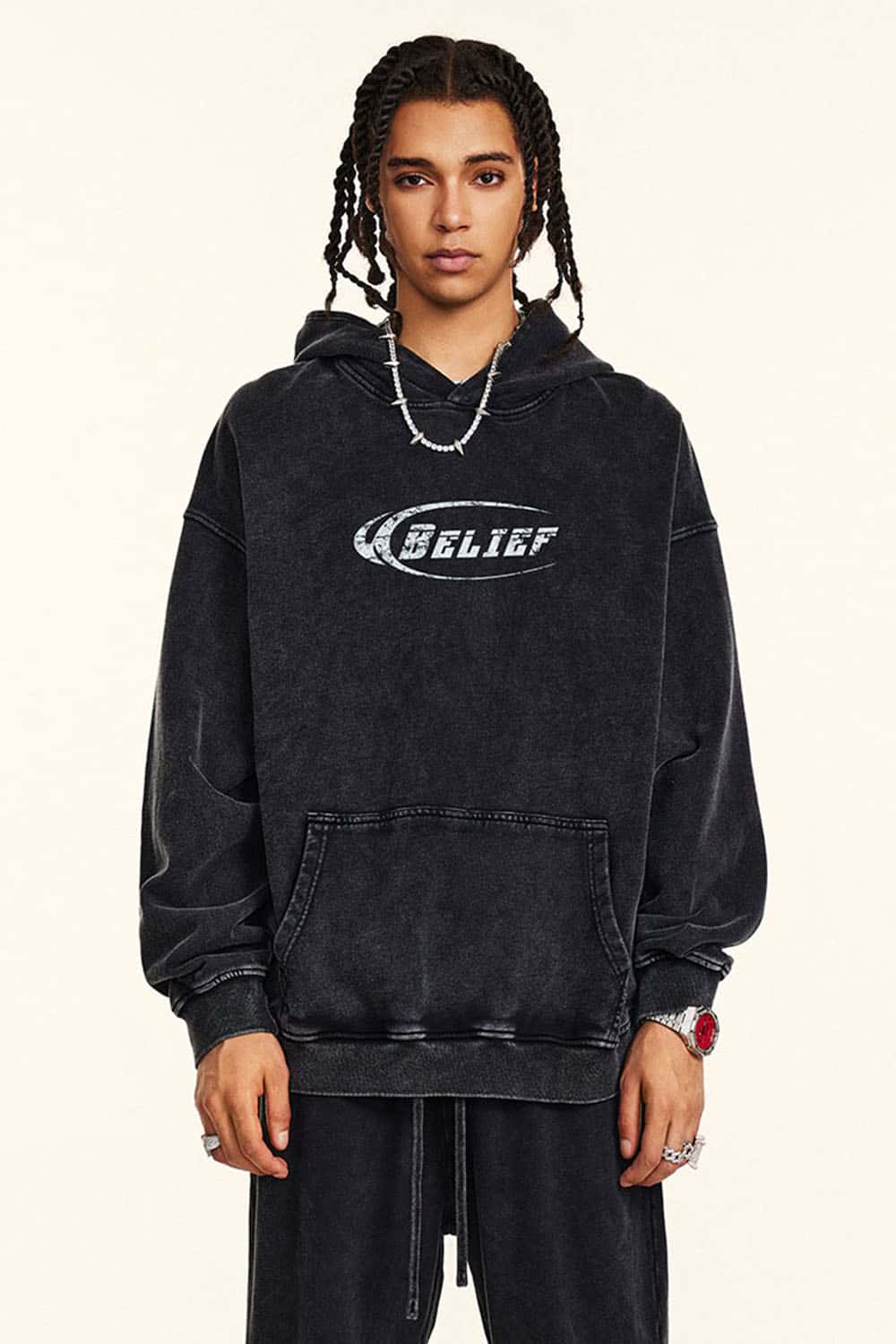 Oversized Vintage Streetwear Heavy Washed Hoodie
