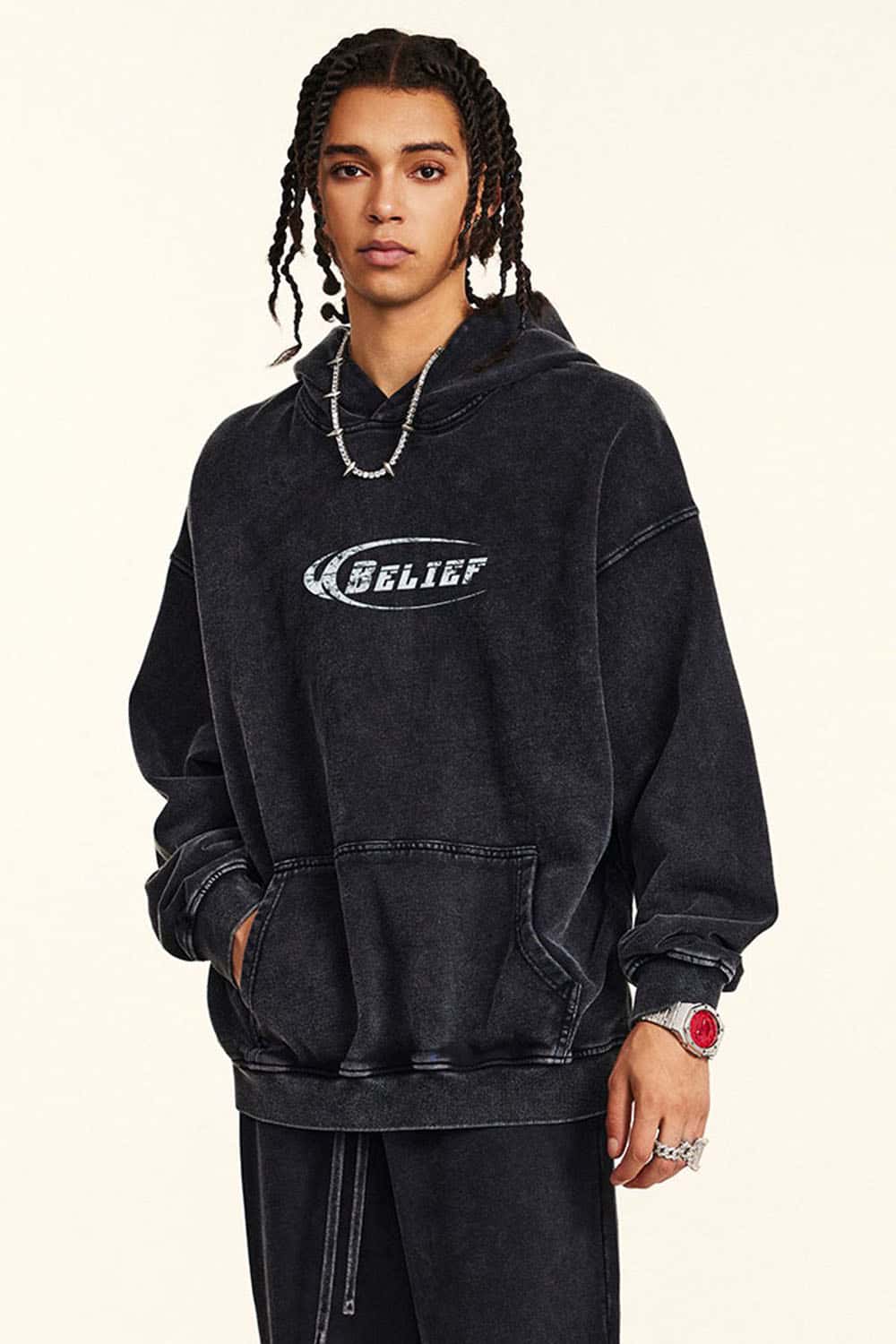Oversized Vintage Streetwear Heavy Washed Hoodie