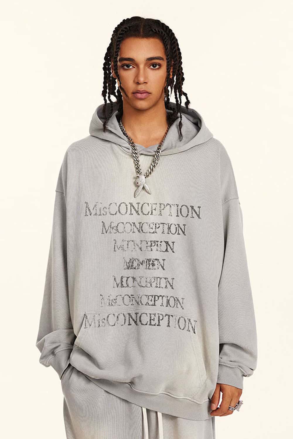 Vintage Wax-Dyed Loose Hoodie with High Street Style