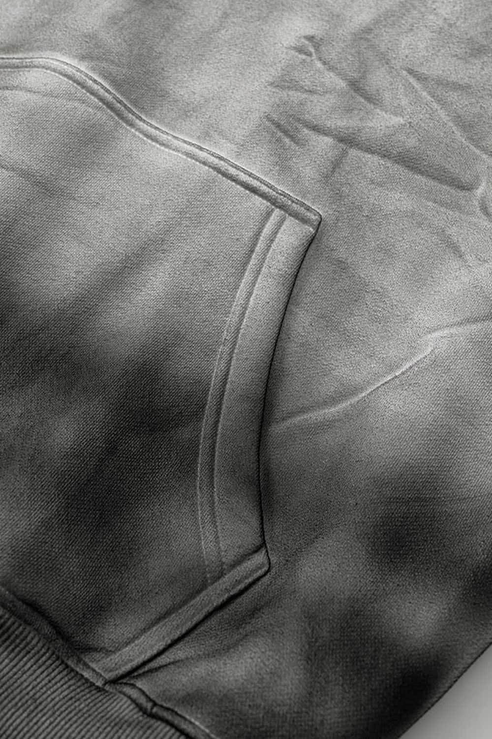 Street Style Washed Spray-Dye Distressed Fleece Hoodie