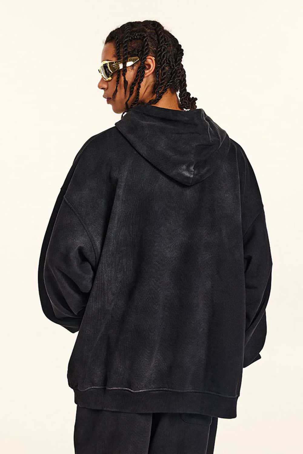 Vintage Metal Rock Distressed Washed Loose Hoodie