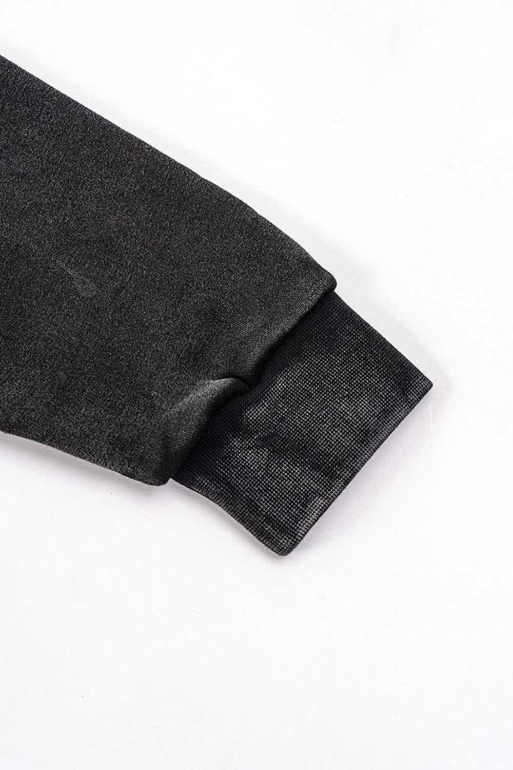 High Street Heavyweight Washed Zip-Up Fleece Hoodie with Collar