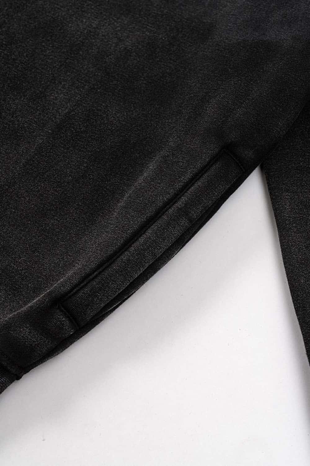 High Street Heavyweight Washed Zip-Up Fleece Hoodie with Collar