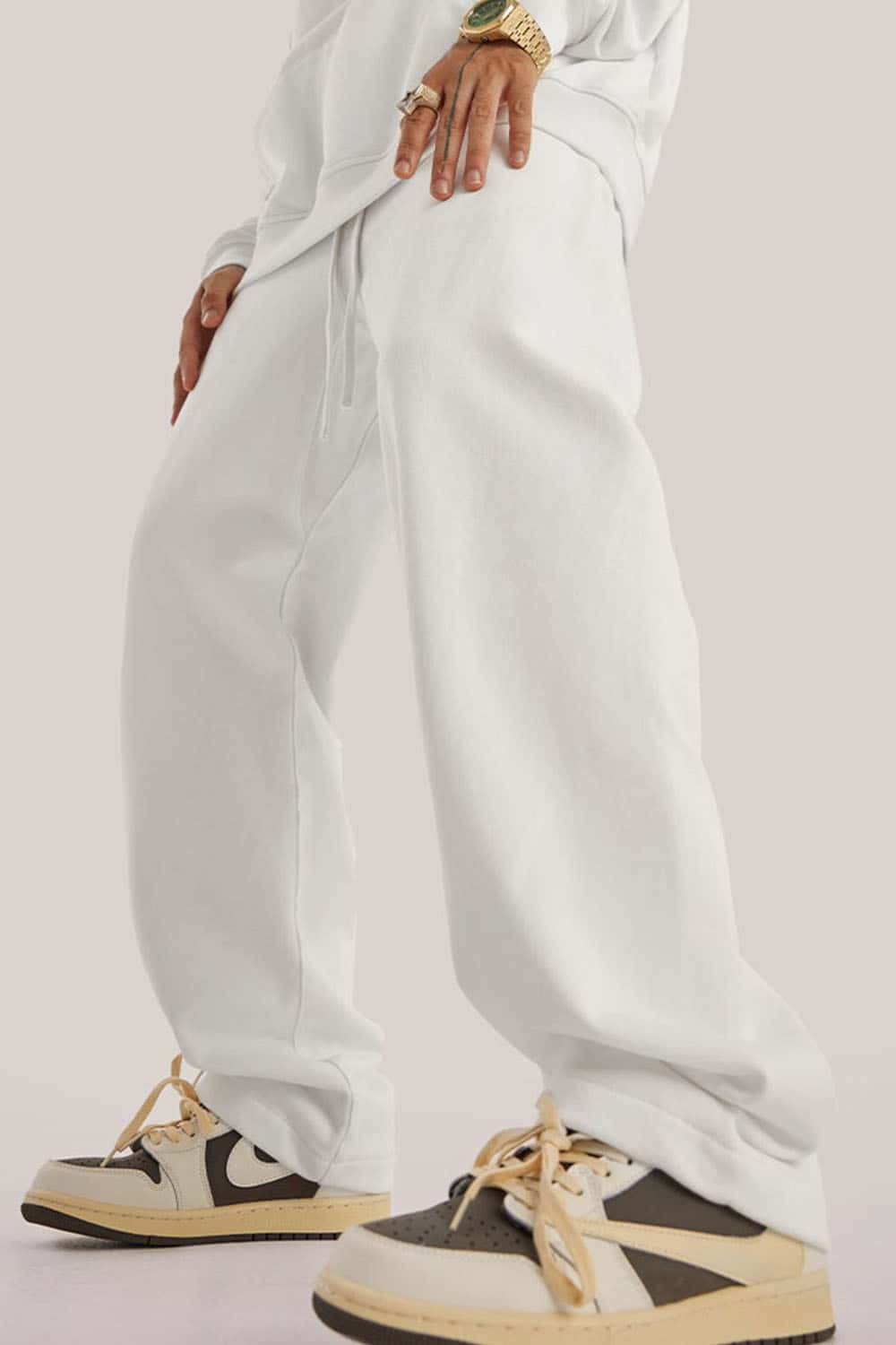 Heavyweight Loose-Fit Sweatpants Straight-Leg Athletic Trousers
