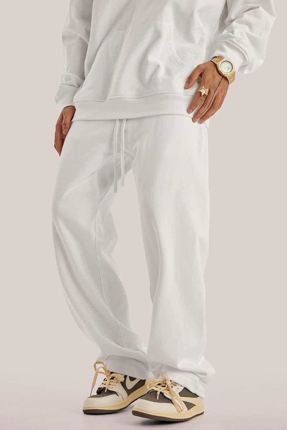 Heavyweight Loose-Fit Sweatpants Straight-Leg Athletic Trousers