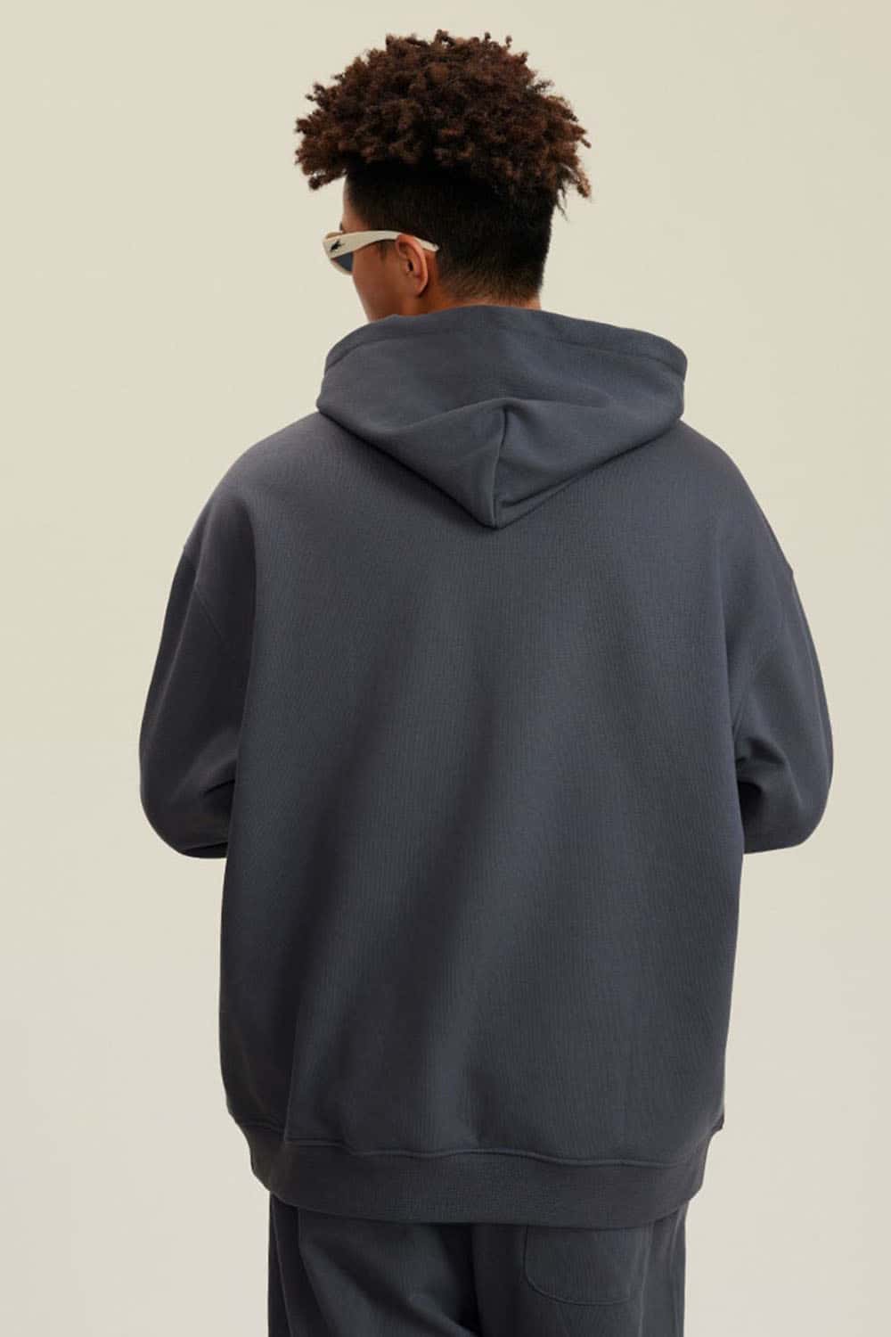 Heavyweight Terry Cloth Hoodie - Solid Color Trendy Outfit