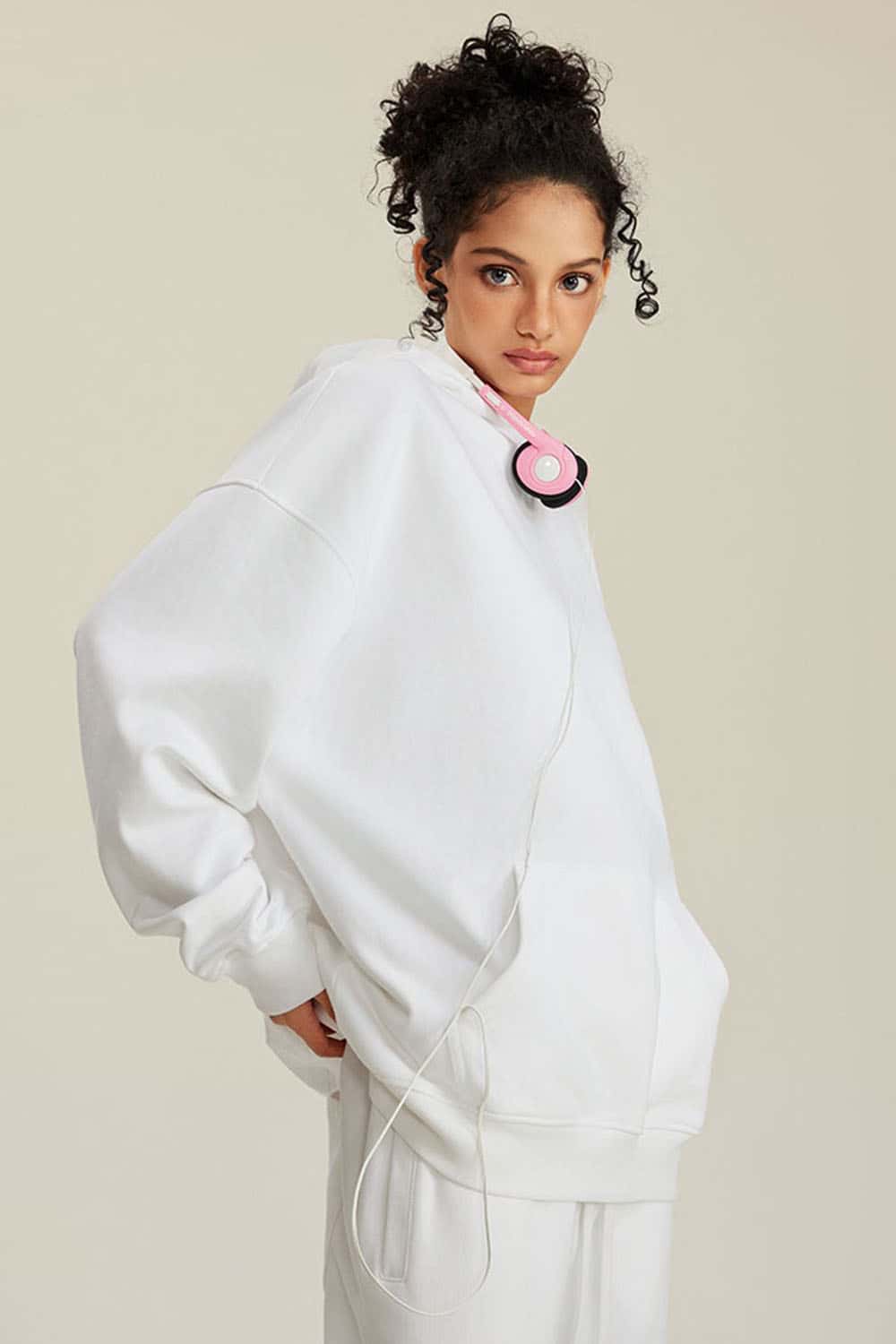 Heavyweight Terry Cloth Hoodie - Solid Color Trendy Outfit