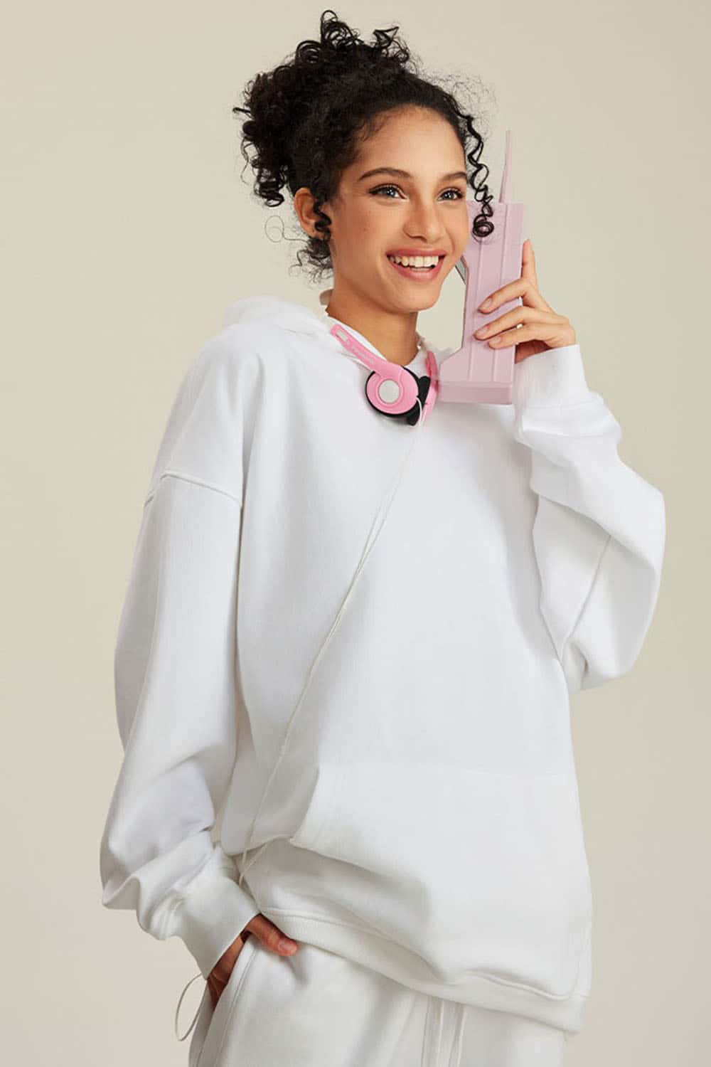 Heavyweight Terry Cloth Hoodie - Solid Color Trendy Outfit