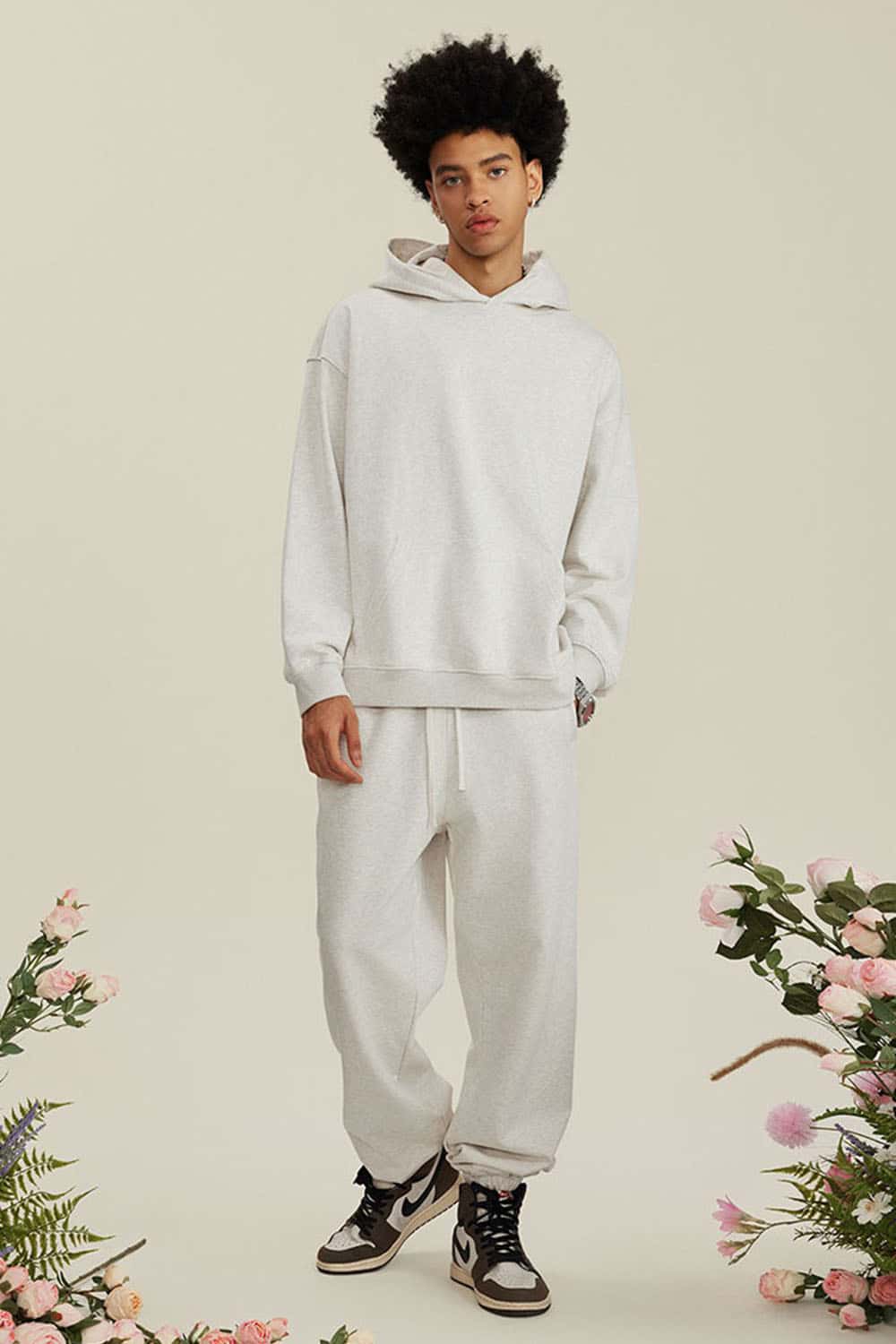 Heavyweight Terry Cloth Hoodie - Solid Color Trendy Outfit