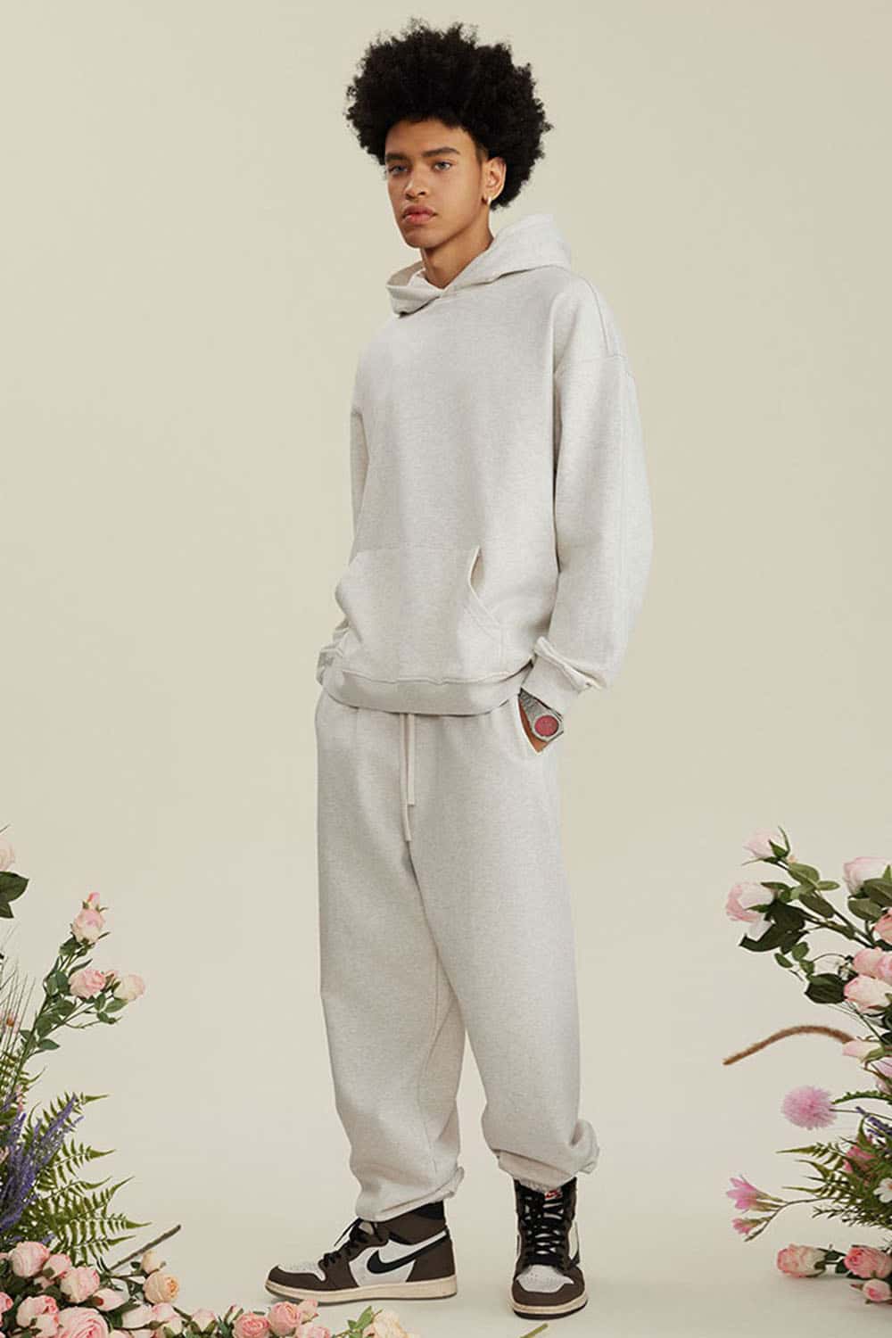 Heavyweight Terry Cloth Hoodie - Solid Color Trendy Outfit