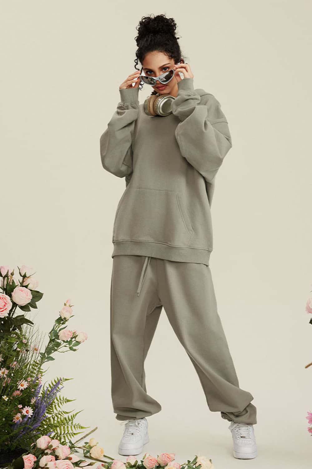 Heavyweight Terry Cloth Hoodie - Solid Color Trendy Outfit