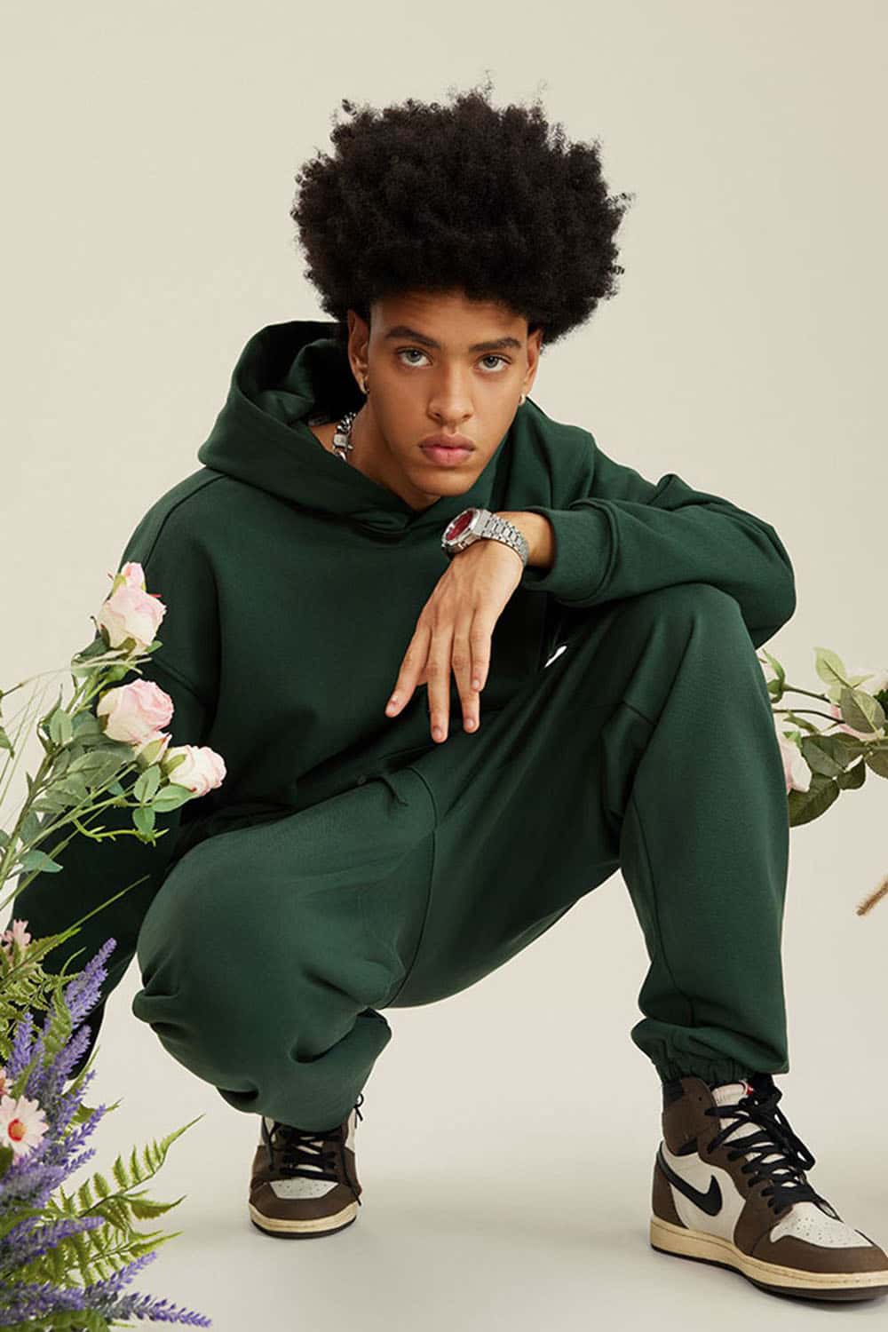 Heavyweight Terry Cloth Hoodie - Solid Color Trendy Outfit