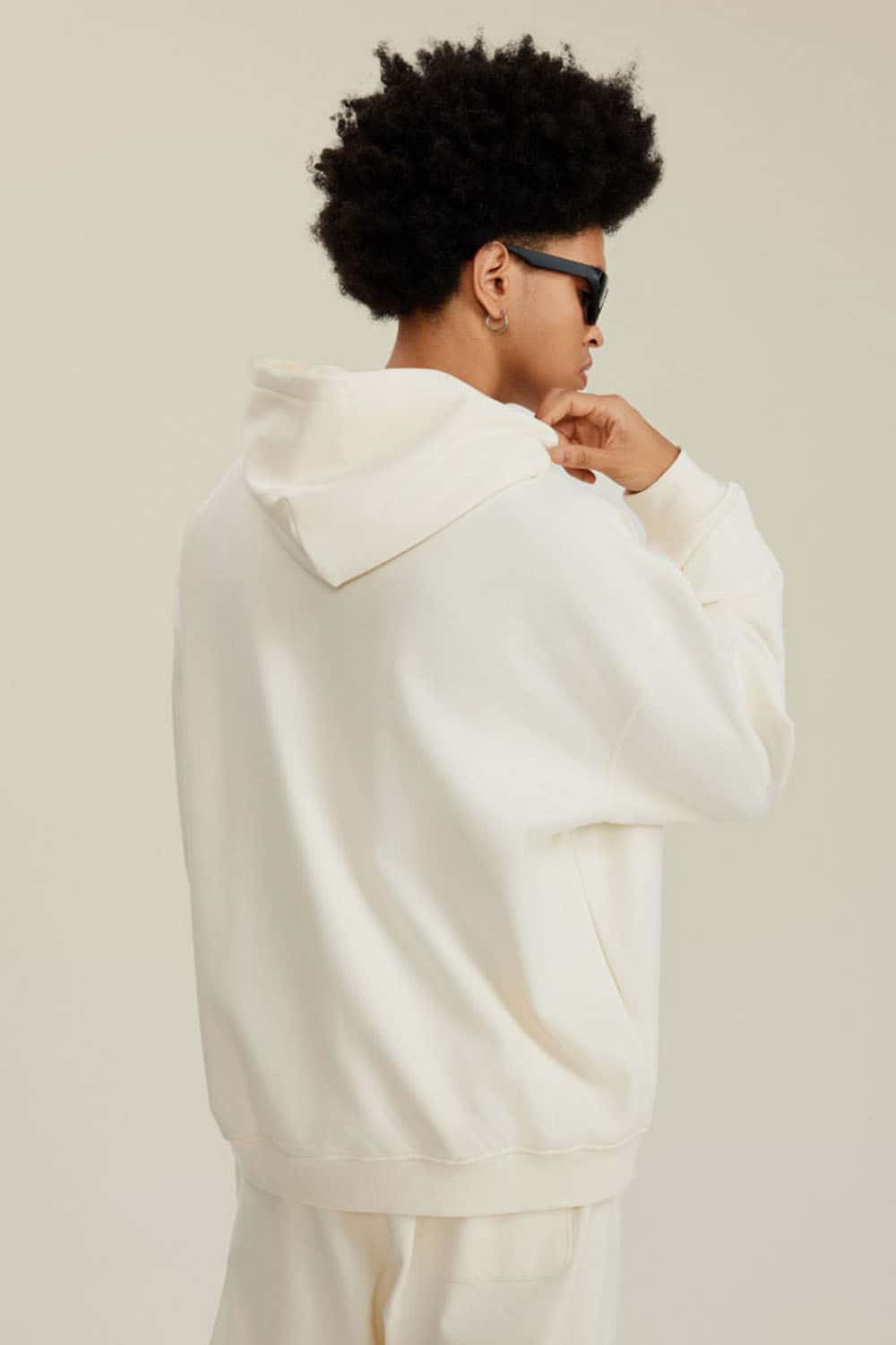 Heavyweight Terry Cloth Hoodie - Solid Color Trendy Outfit