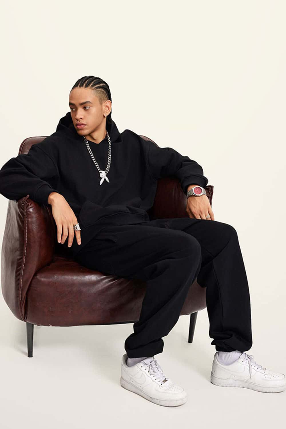 Heavyweight Terry Cloth Hoodie - Solid Color Trendy Outfit