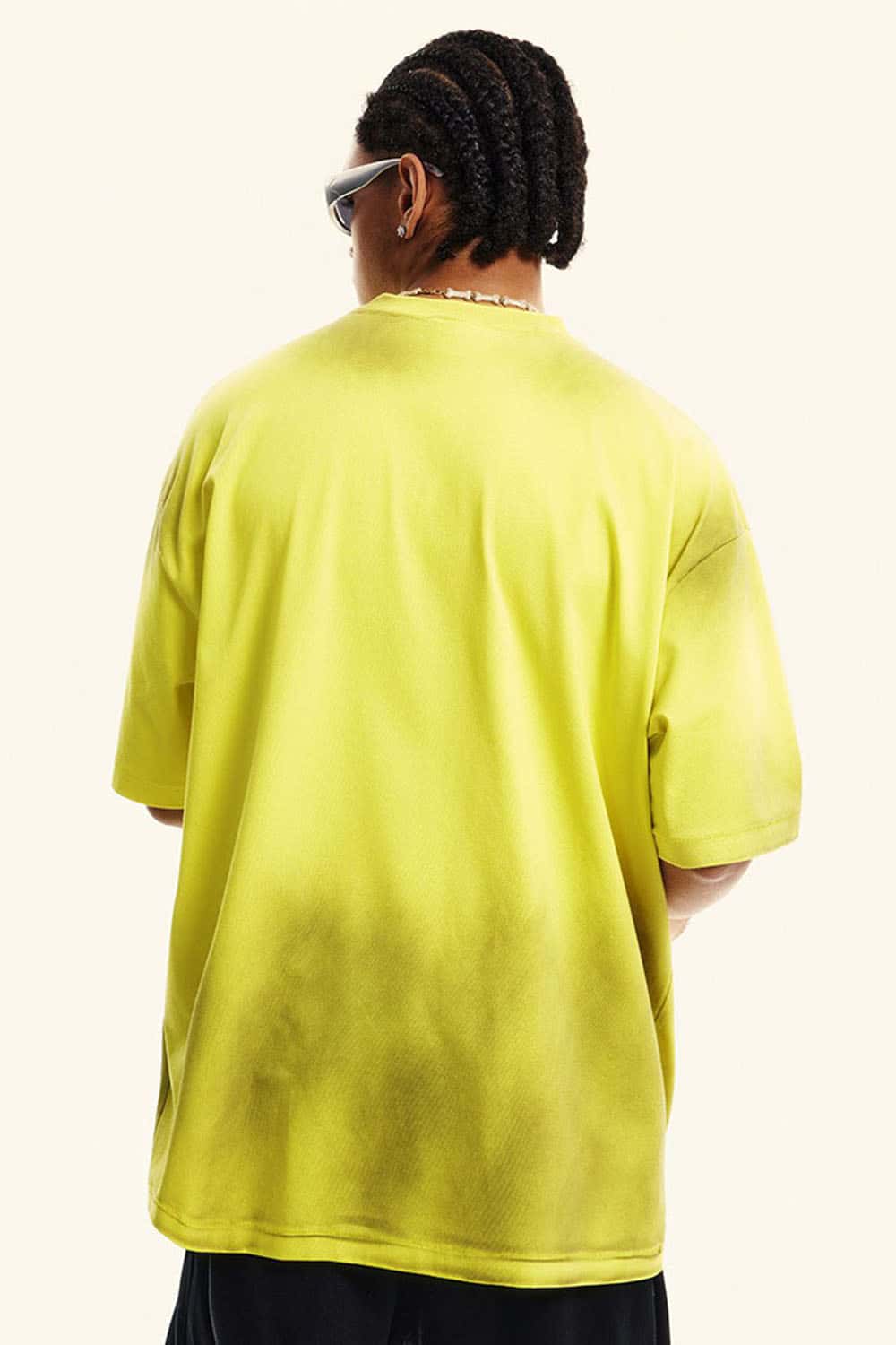 Vintage Small Collar Distressed Short Sleeve T-Shirt