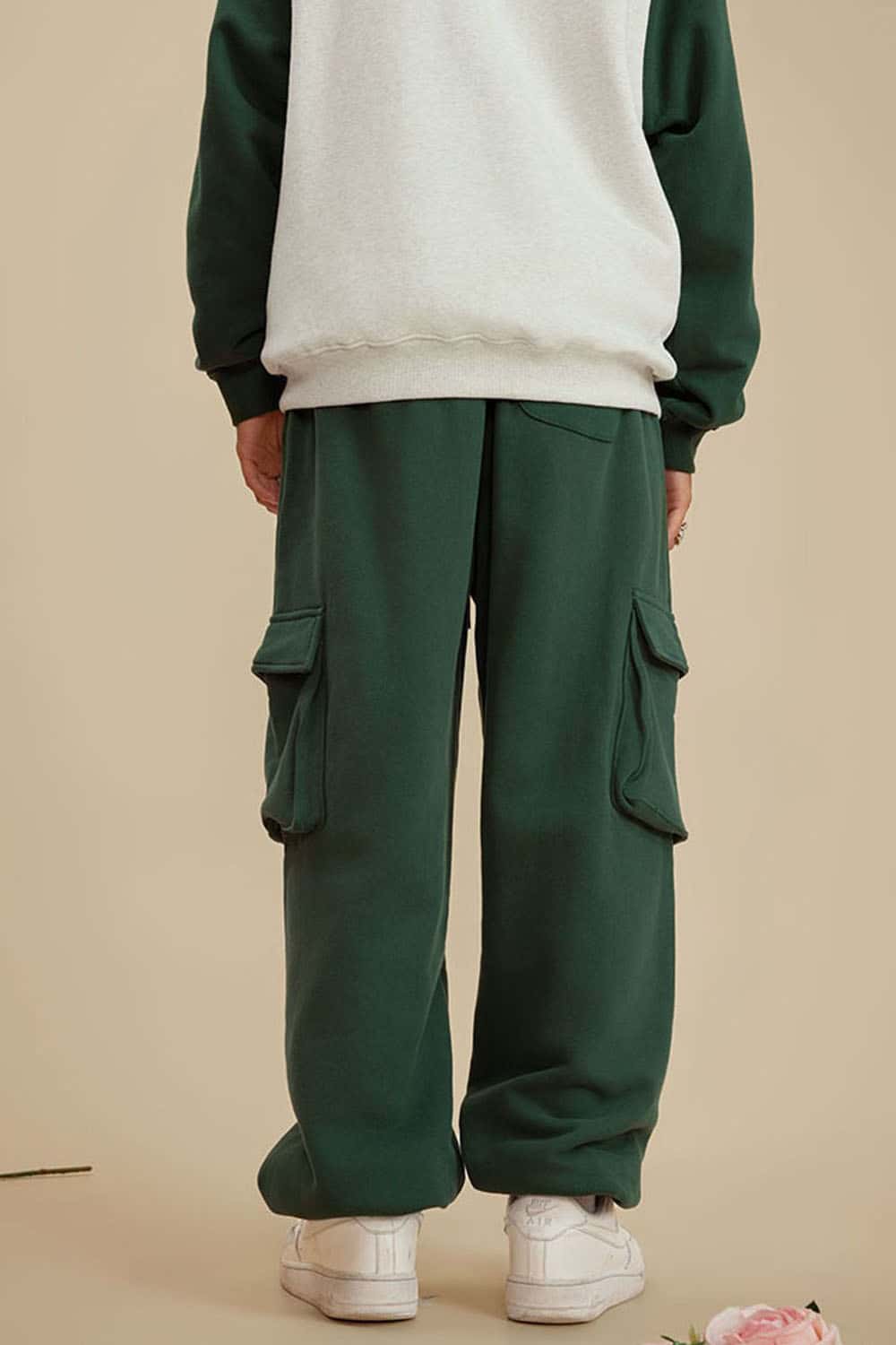 Men's Fleece-Lined Utility Joggers - Casual Loose Fit Cargo Sweatpants