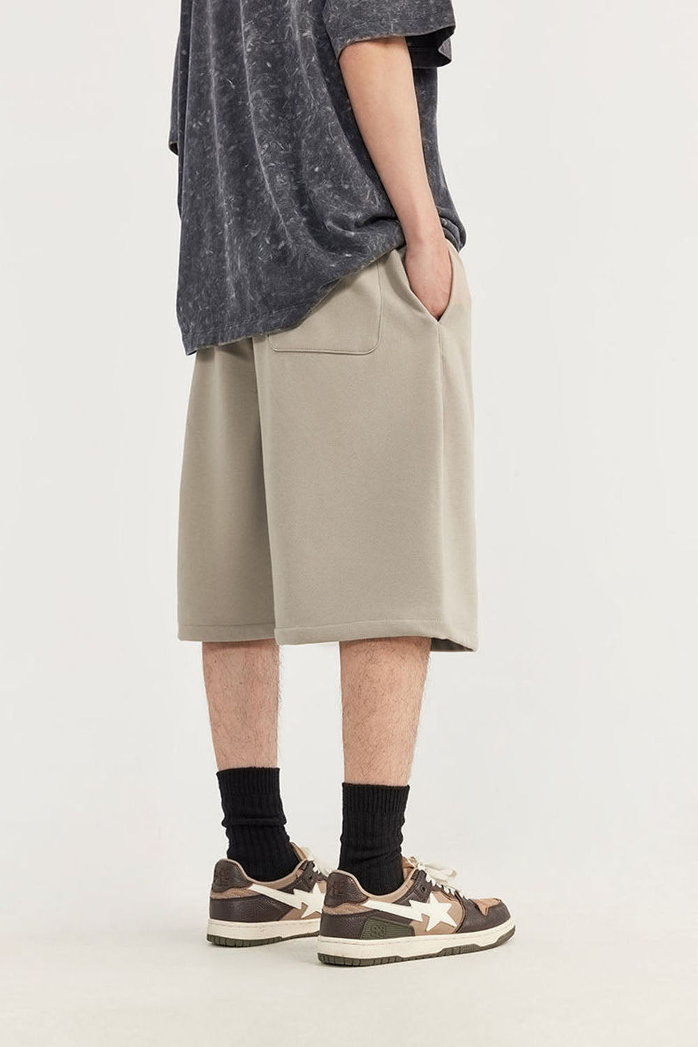 Heavyweight Earth Tone Basic Shorts _ Men's Loose Streetwear Five-Pocket Shorts
