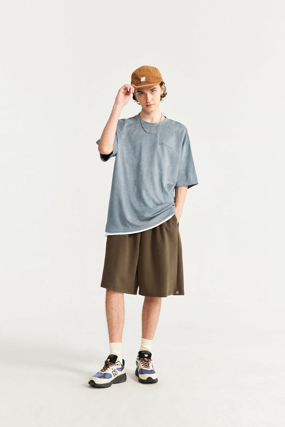 Men's Brushed Fleece A-line Mid-Length Loose Casual Shorts