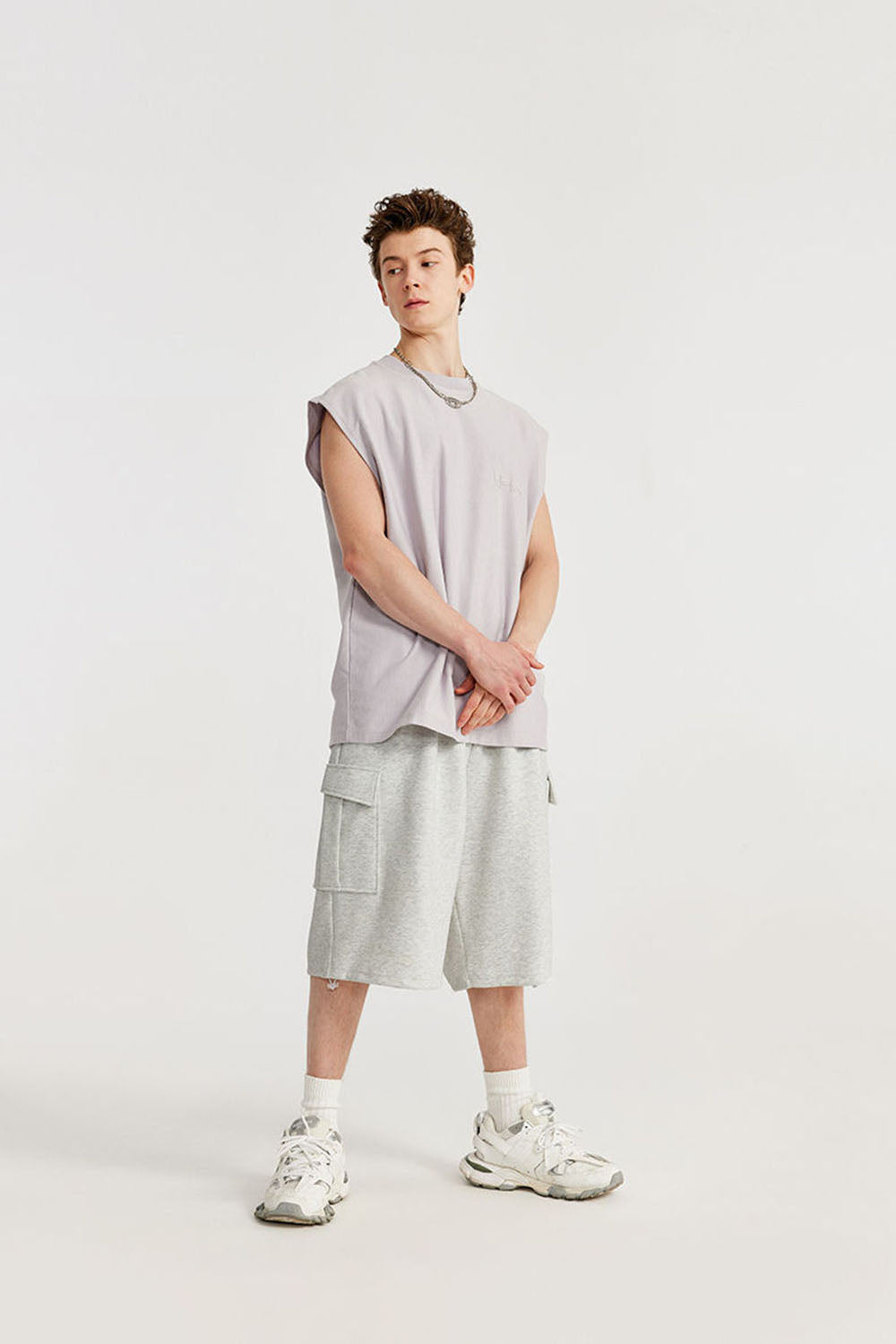 Men's Brushed Fleece Hip-Hop Shorts with Multiple Pockets