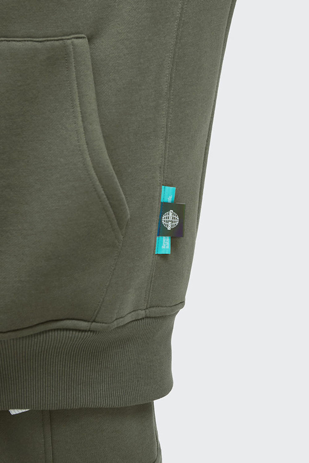 Men's 350G Fleece-Lined High Zip Hoodie in Solid Color