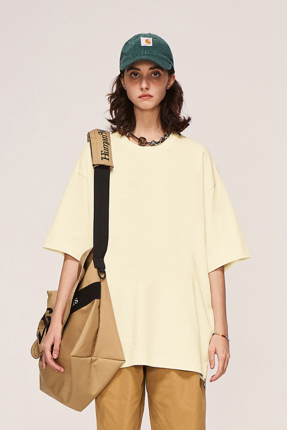 305g Heavyweight Earth Tone Drop Shoulder Short Sleeve Oversize T-Shirt