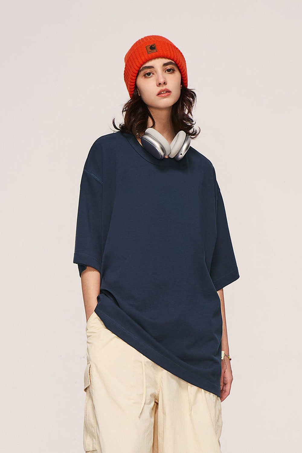 305g Heavyweight Earth Tone Drop Shoulder Short Sleeve Oversize T-Shirt