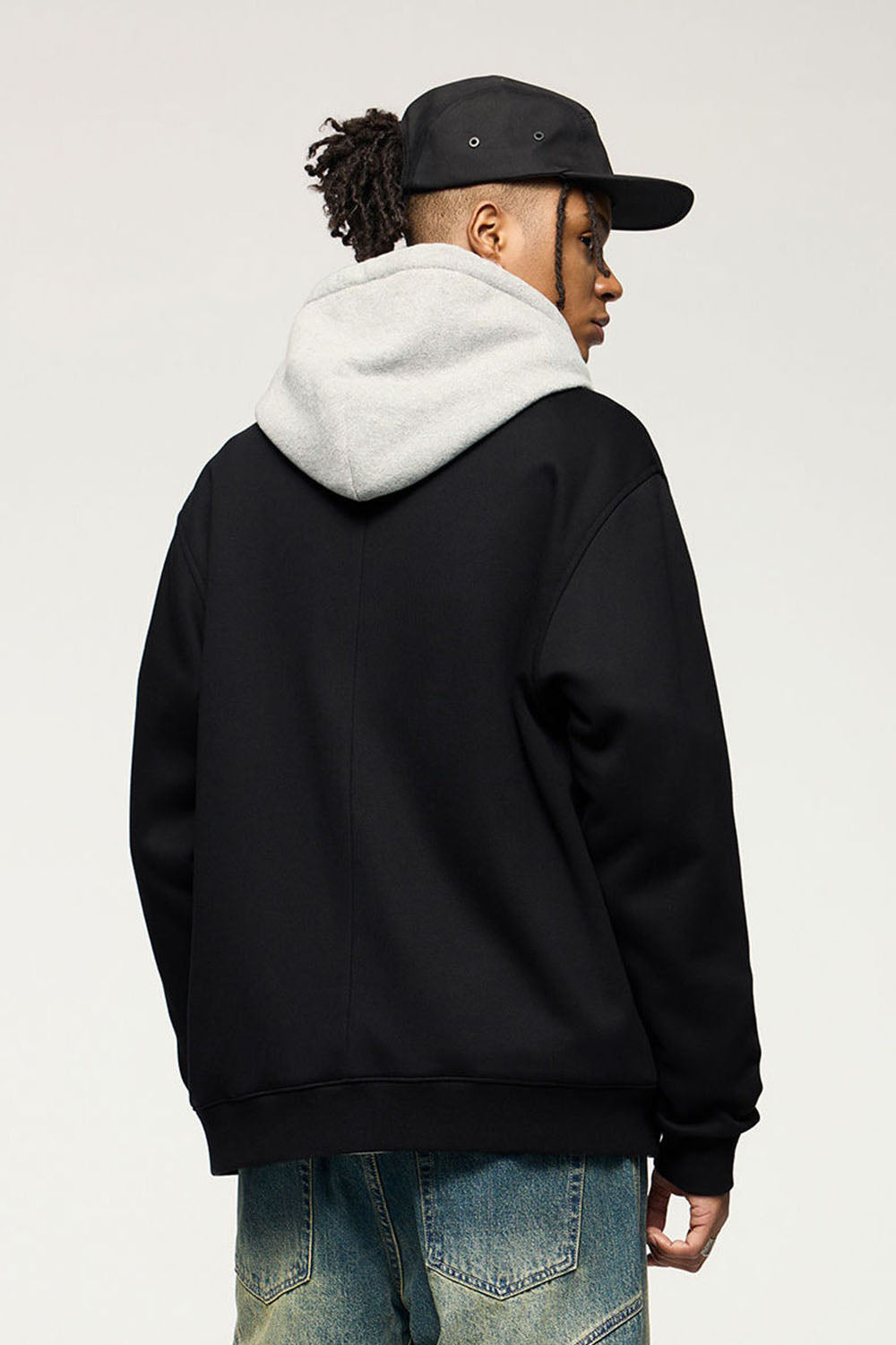 325g Flame Fleece Cardigan Jacket Loose Casual Hoodie