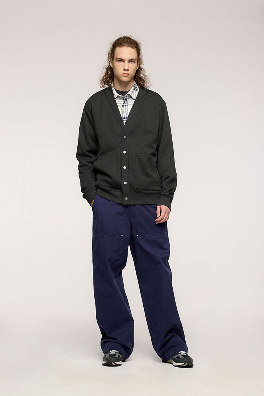 325g Flame Fleece Cardigan Jacket Loose Casual Hoodie