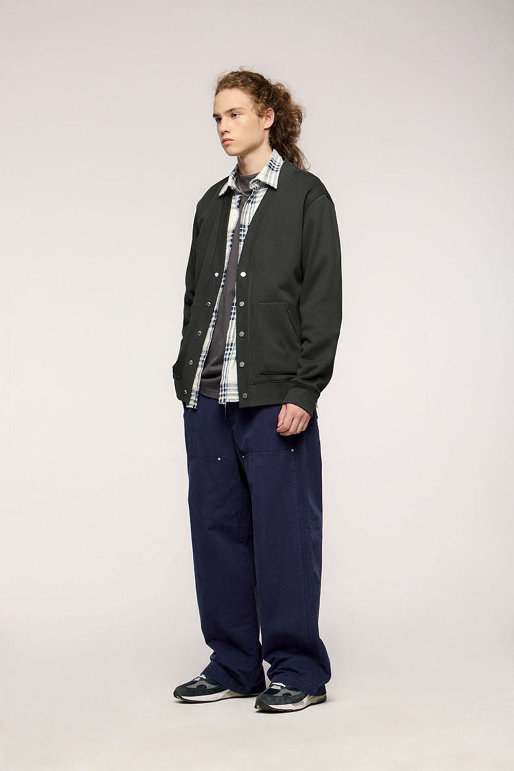 325g Flame Fleece Cardigan Jacket Loose Casual Hoodie