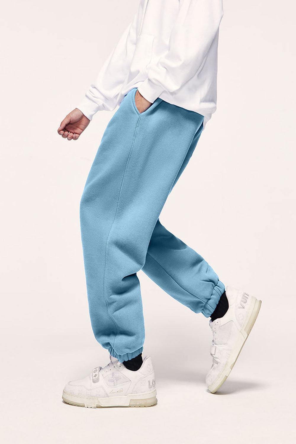 Unisex 350g Heavyweight Fleece-Lined Multi-Color Joggers Casual Pants