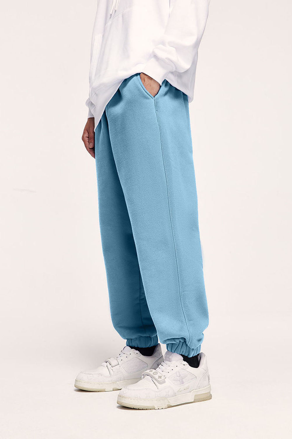 Unisex 350g Heavyweight Fleece-Lined Multi-Color Joggers Casual Pants