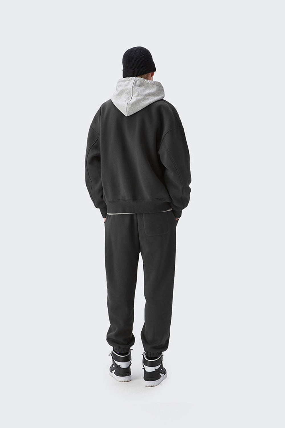 Men's 350g Heavy Fleece Ribbed Solid Color Baseball Jacket