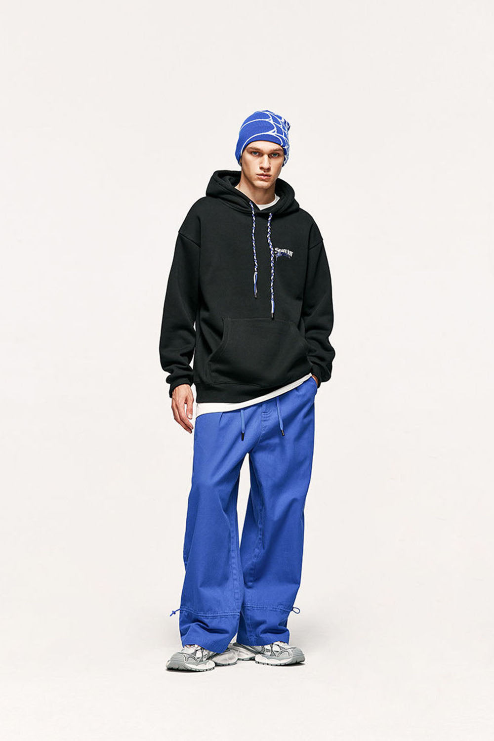 Unisex 350g Fleece-Lined Hoodie with Multicolor Braiding Hip-Hop Top