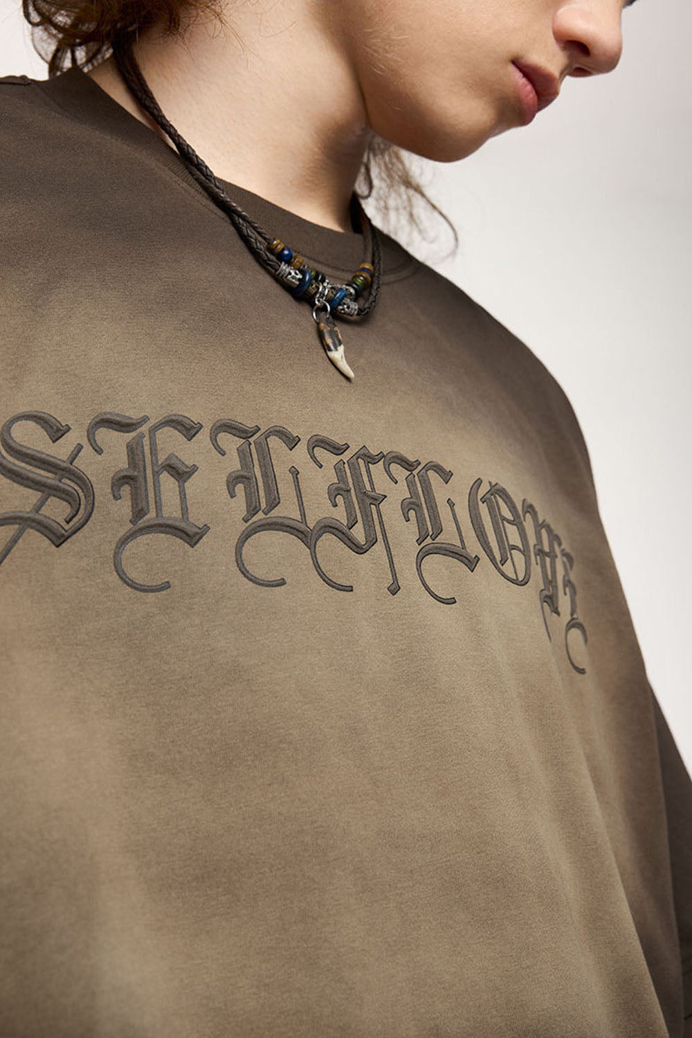 3D Foam Print Faux Two-Piece Long Sleeve T-Shirt with Mint Technology