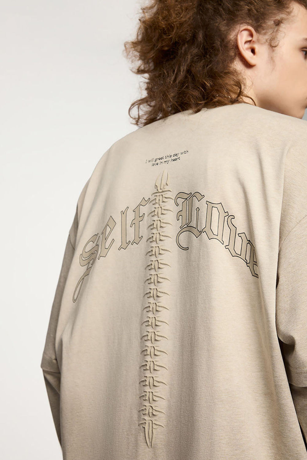 3D Foam Print Faux Two-Piece Long Sleeve T-Shirt with Mint Technology