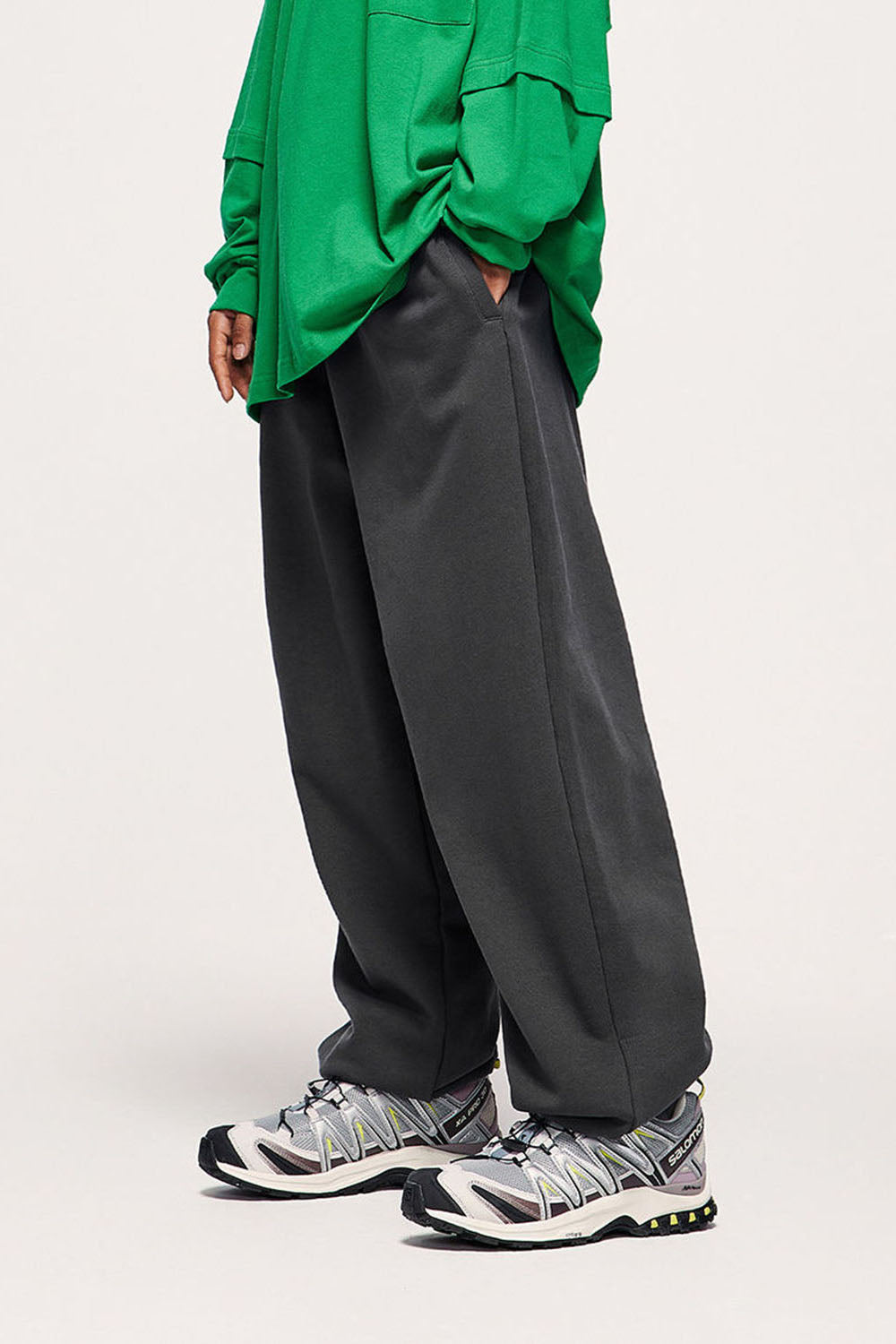 Men's Heavyweight 400g Pure Cotton Wide-Leg Joggers
