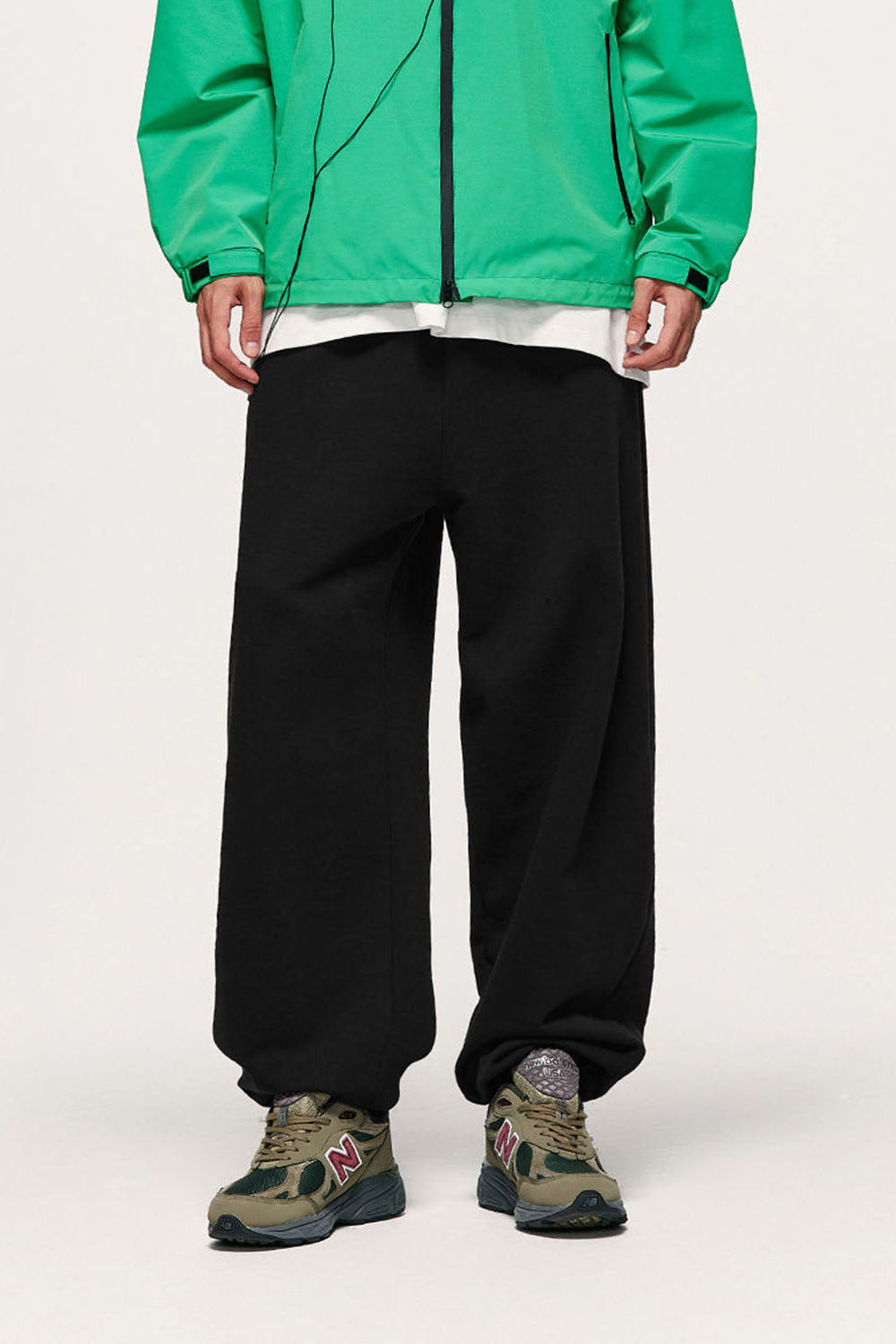 Men's Heavyweight 400g Pure Cotton Wide-Leg Joggers