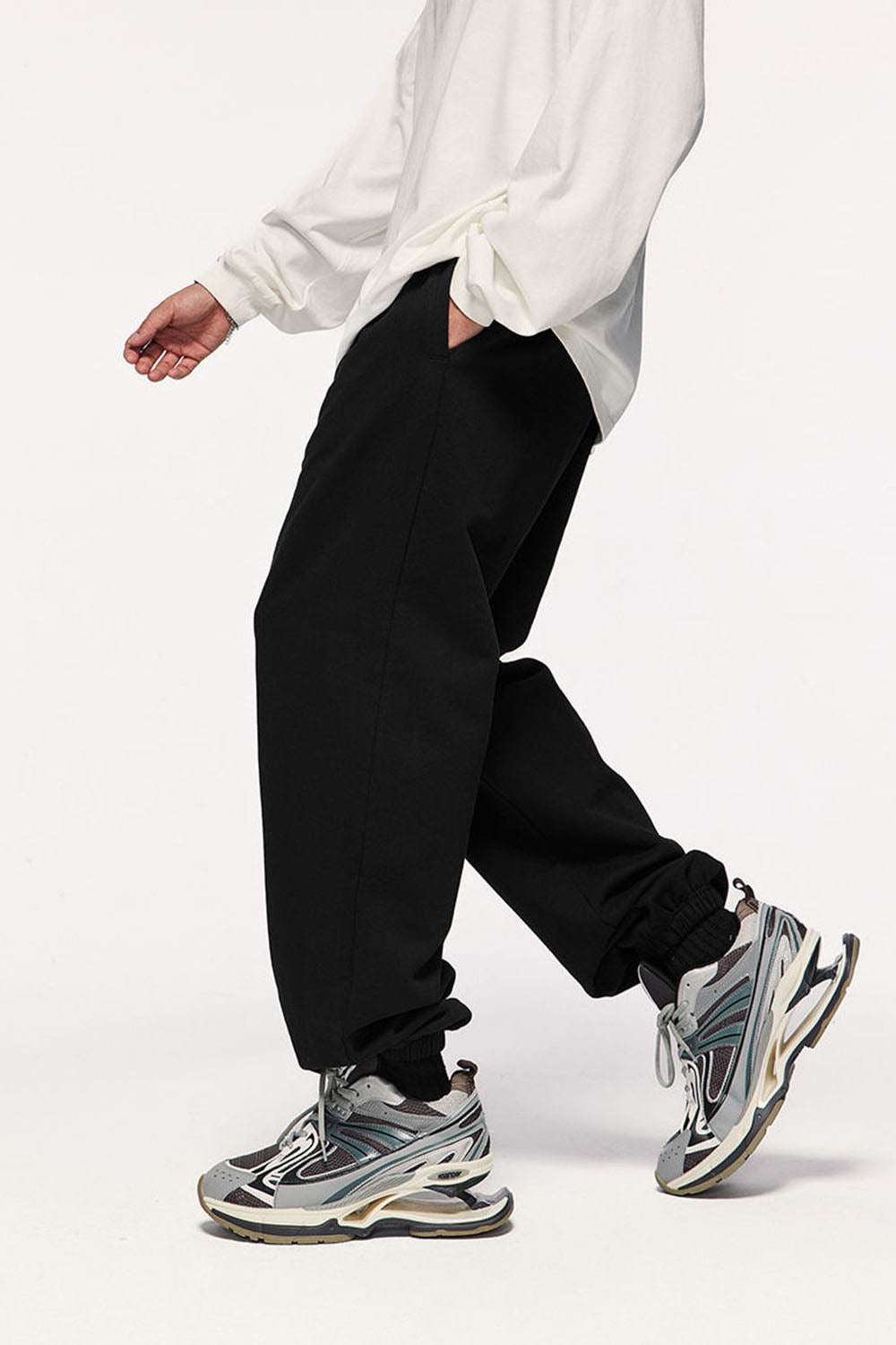 Men's Heavyweight 400g Pure Cotton Wide-Leg Joggers