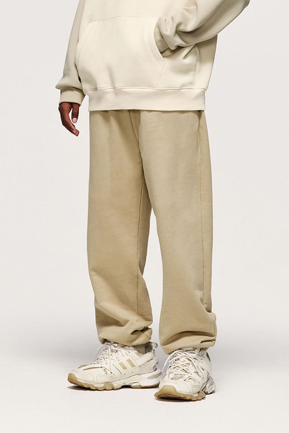 Men's Heavyweight 400g Pure Cotton Wide-Leg Joggers