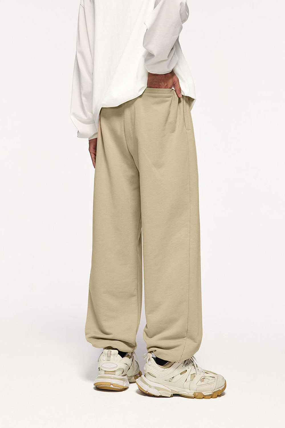 Men's Heavyweight 400g Pure Cotton Wide-Leg Joggers